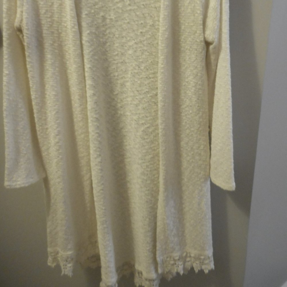 Full Length Cream Sweater with Lace Bottom